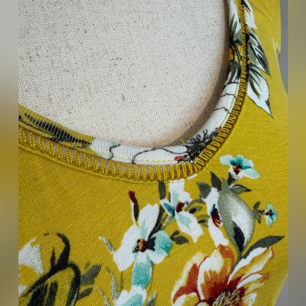 Torrid Yellow Floral Supersoft Tiered Babydoll Tank - Torrid Size 3 (22-24, 3X) - Picture 8 of 16